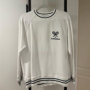 Wimbledon White Crewneck Sweater for Men